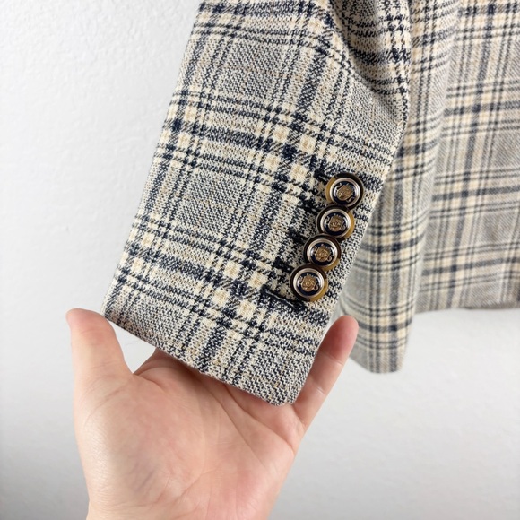 Veronica Beard Oria Double Breasted Dickey Jacket Blazer Black Tan Size 2 - Picture 7 of 10